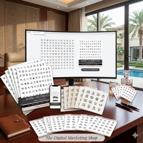 10,000 Vector Icons Mega Bundle SVG PNG for Commercial Use, Digital Icons for Web Desig