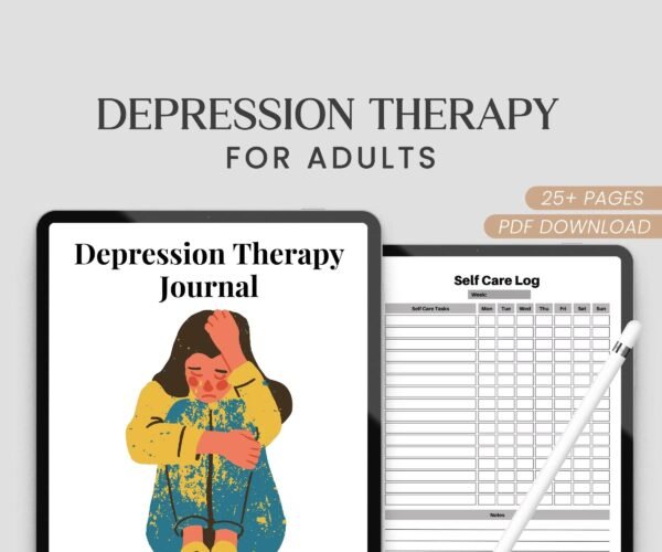 Depression Therapy & Mental Health Tracker | 25+ Pages CBT Workbook Printable PDF