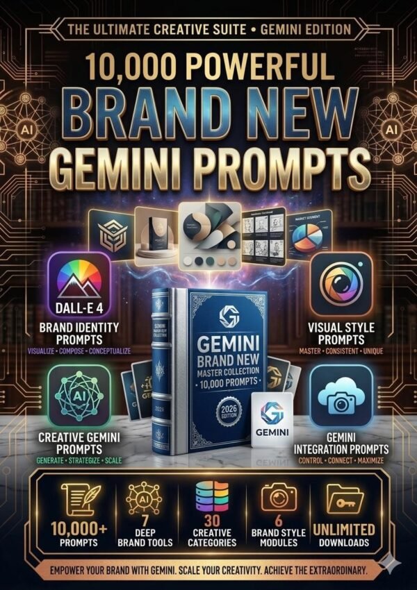 10,000 Gemini AI Prompts,Powerful Brand New Bundle with Private Label Rights for Digital Products