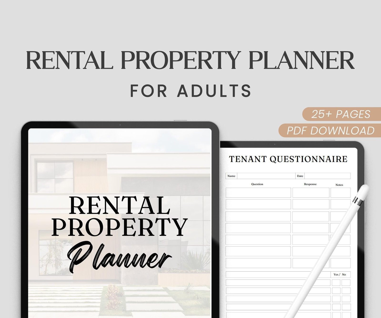 Rental Property Planner Printable, 25+ Page Landlord Management Organizer