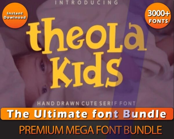 Cute Kids Font Bundle, 100+ Premium Children Serif Fonts